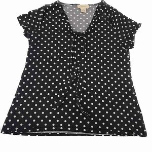 Elegant Black and White Polka Dot Blouse